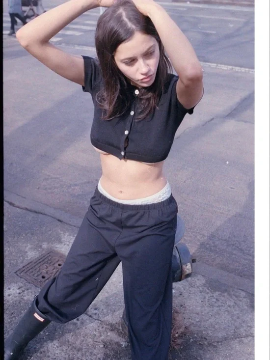 NWT Little Yarn Betty Mini Crop in Black Cotton - Xs/S - Picture 4 of 7